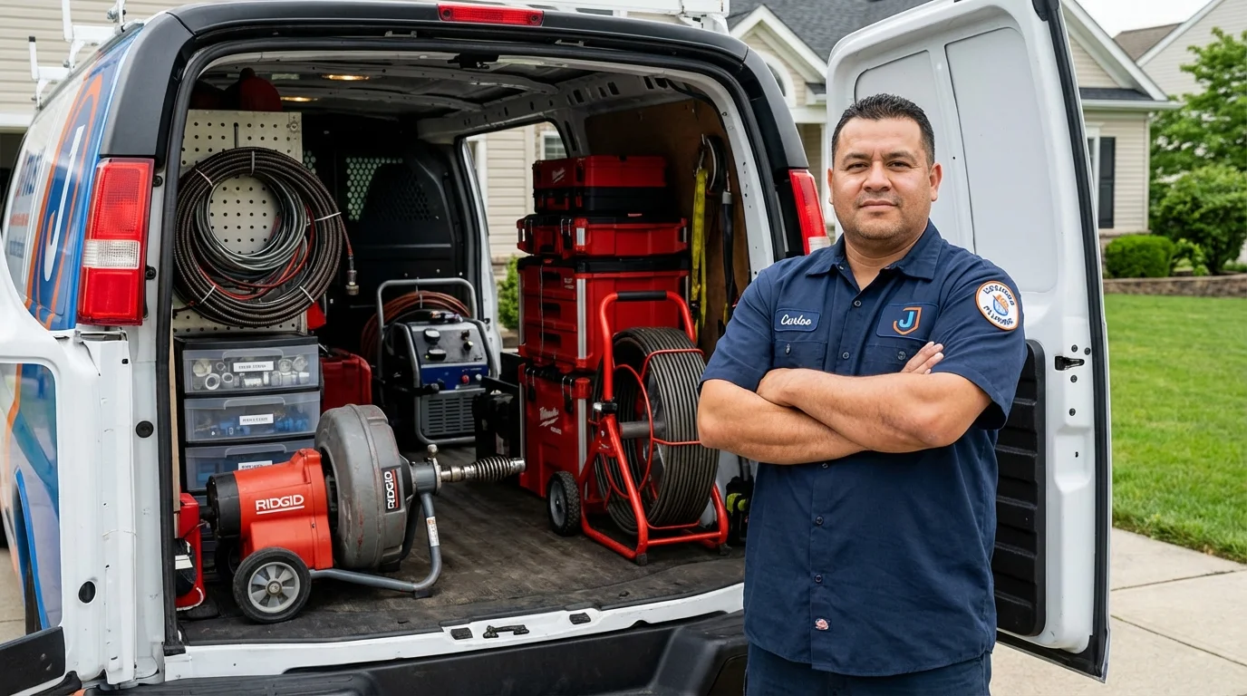 Professional drain cleaning equipment and Johns Plumbing LLC plumber in Veradale