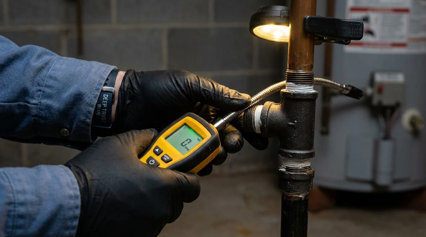 Gas leak detection with electronic sniffer by Johns Plumbing LLC in Veradale